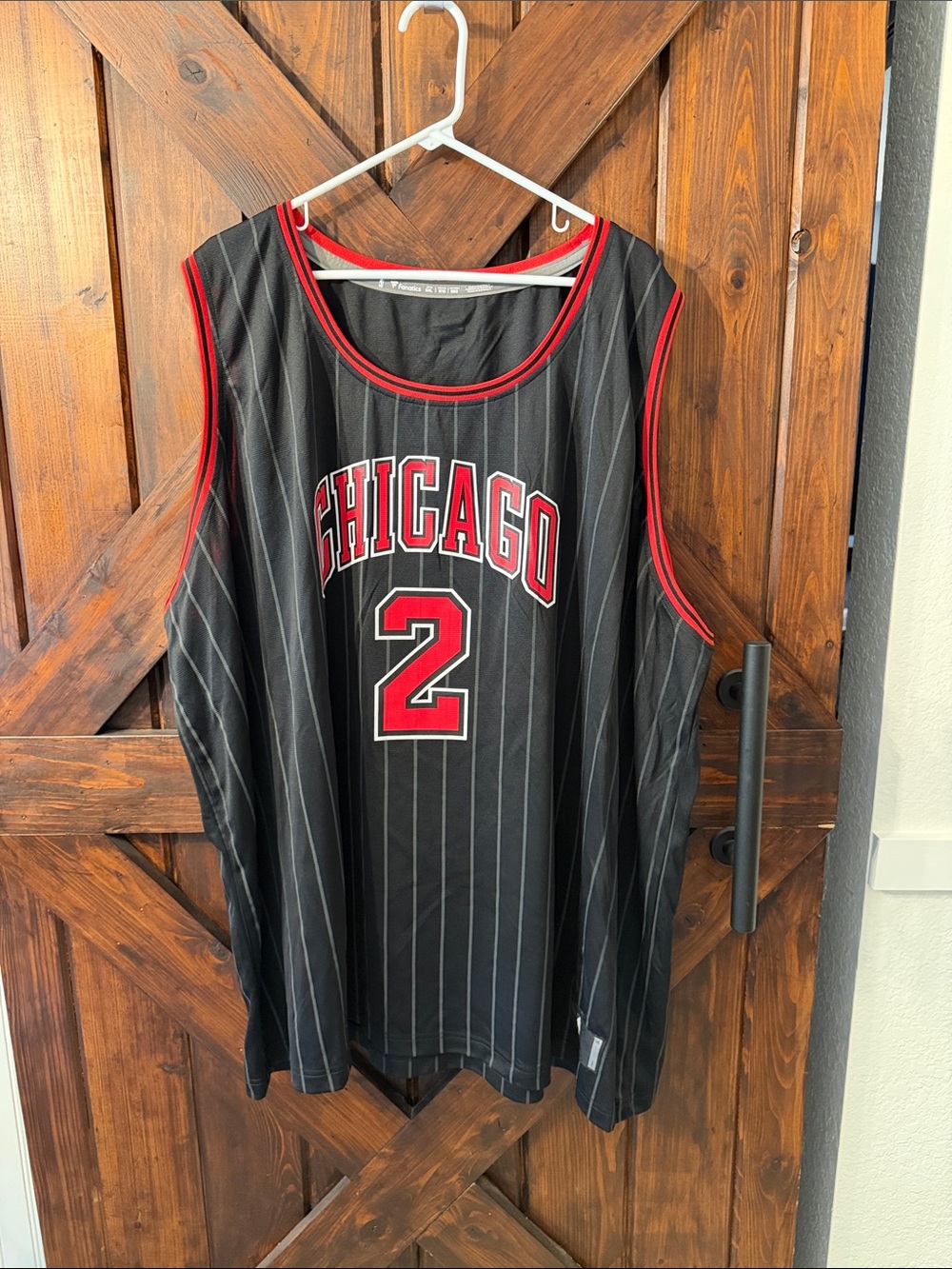 Fanatics Chicago Bulls #2 Ball Black Pinstripe Basketball Jersey